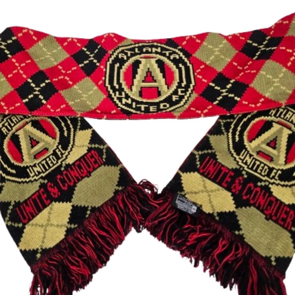 Ruffneck Atlanta United Argyle Scarf - Red, Black, Gold